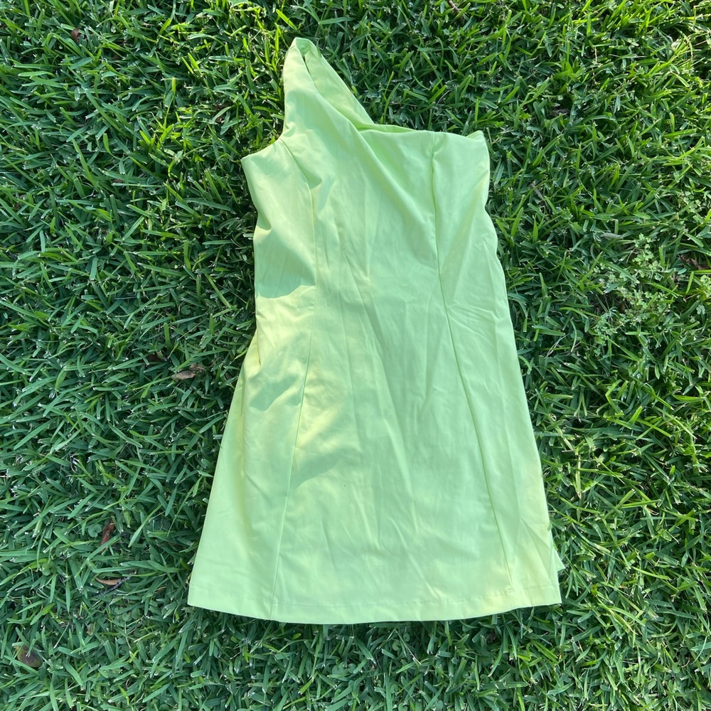 OV One Shoulder Dress Honeydew green